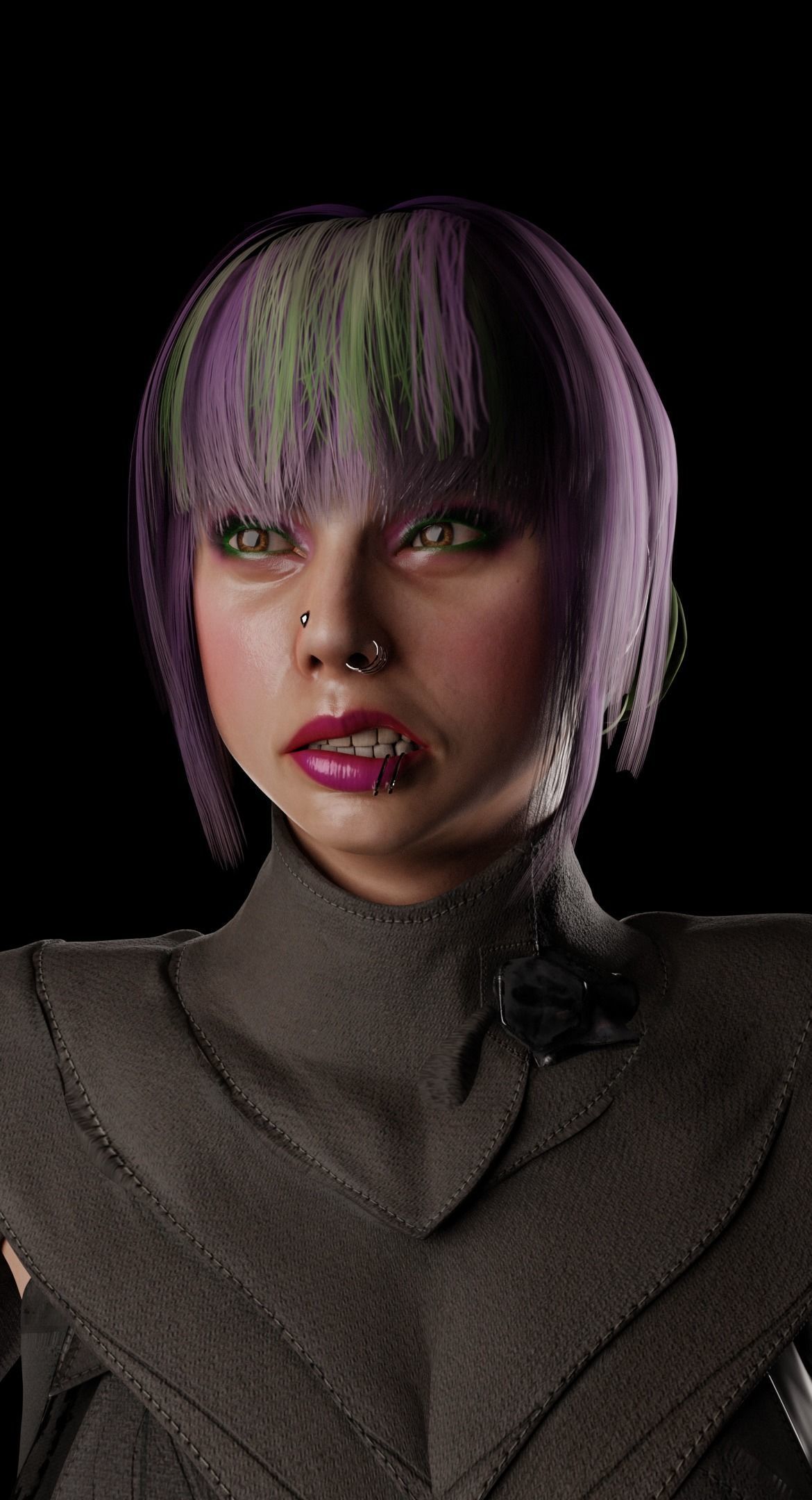 Fantasy Dystopian Warrior Character - Alyss Low-poly 3D model_2