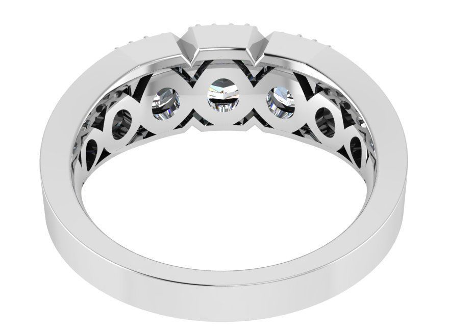 3-Stone diamond ring 2869 3D print model 3D print model_3