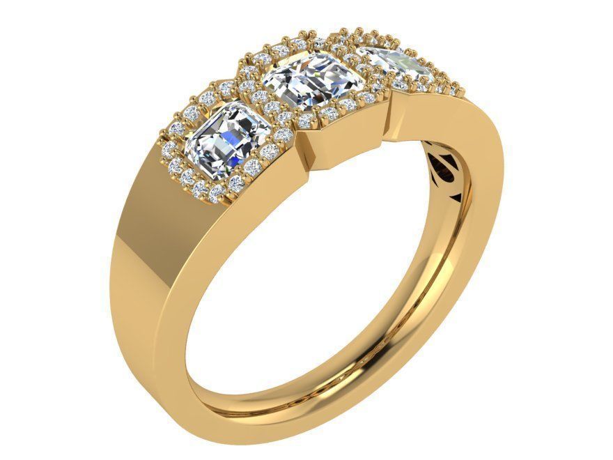 3-Stone diamond ring 2869 3D print model 3D print model_1