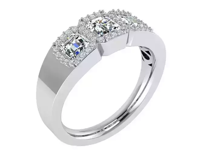 3-Stone diamond ring 2869 3D print model 