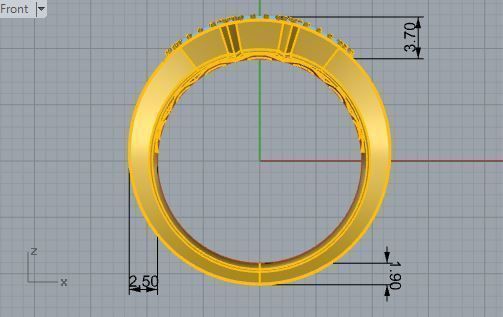 3-Stone diamond ring 2869 3D print model 3D print model_5