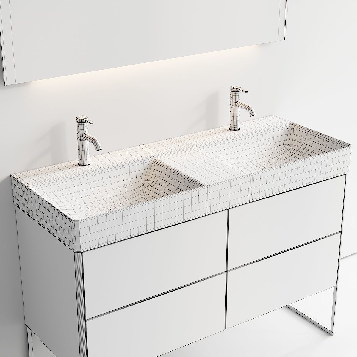 Duravit XSquare Vanity Unit Set 1 3D model_4