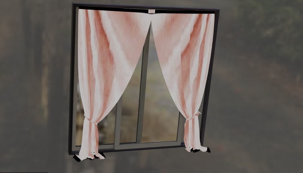 Curtainand Window Free 3D model 3D print model_3