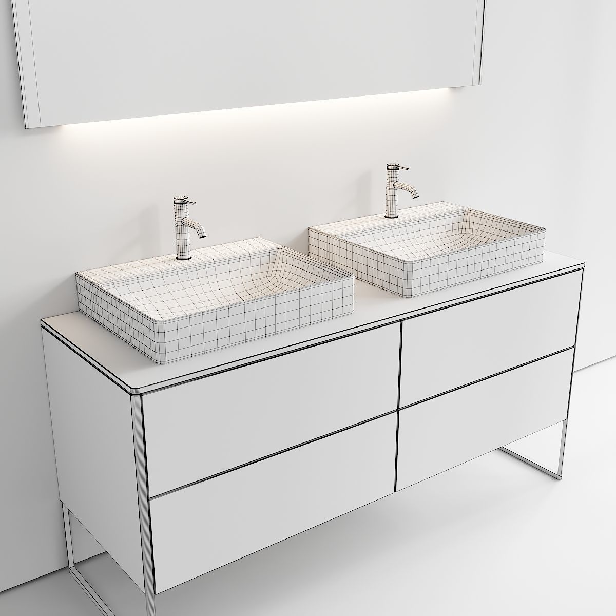 Duravit XSquare Vanity Unit Set 2 3D model_1
