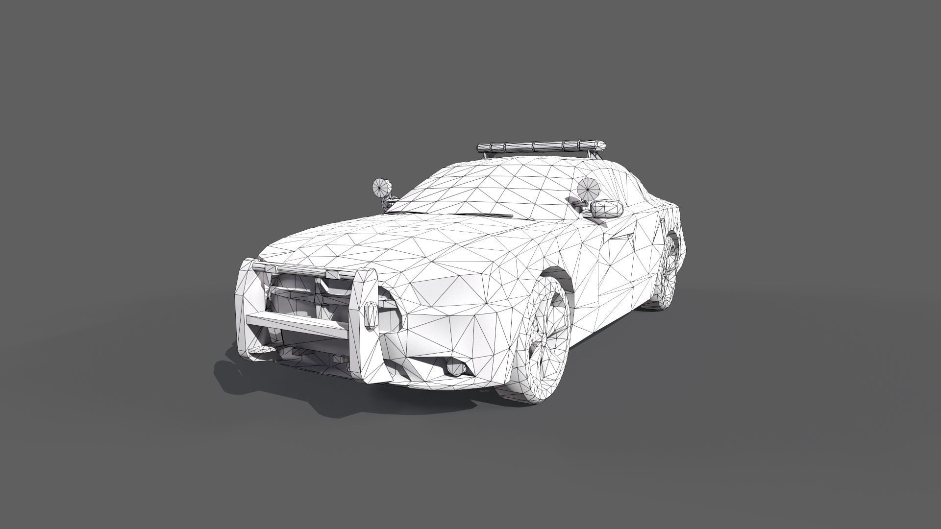Police Car Low-poly 3D model_13