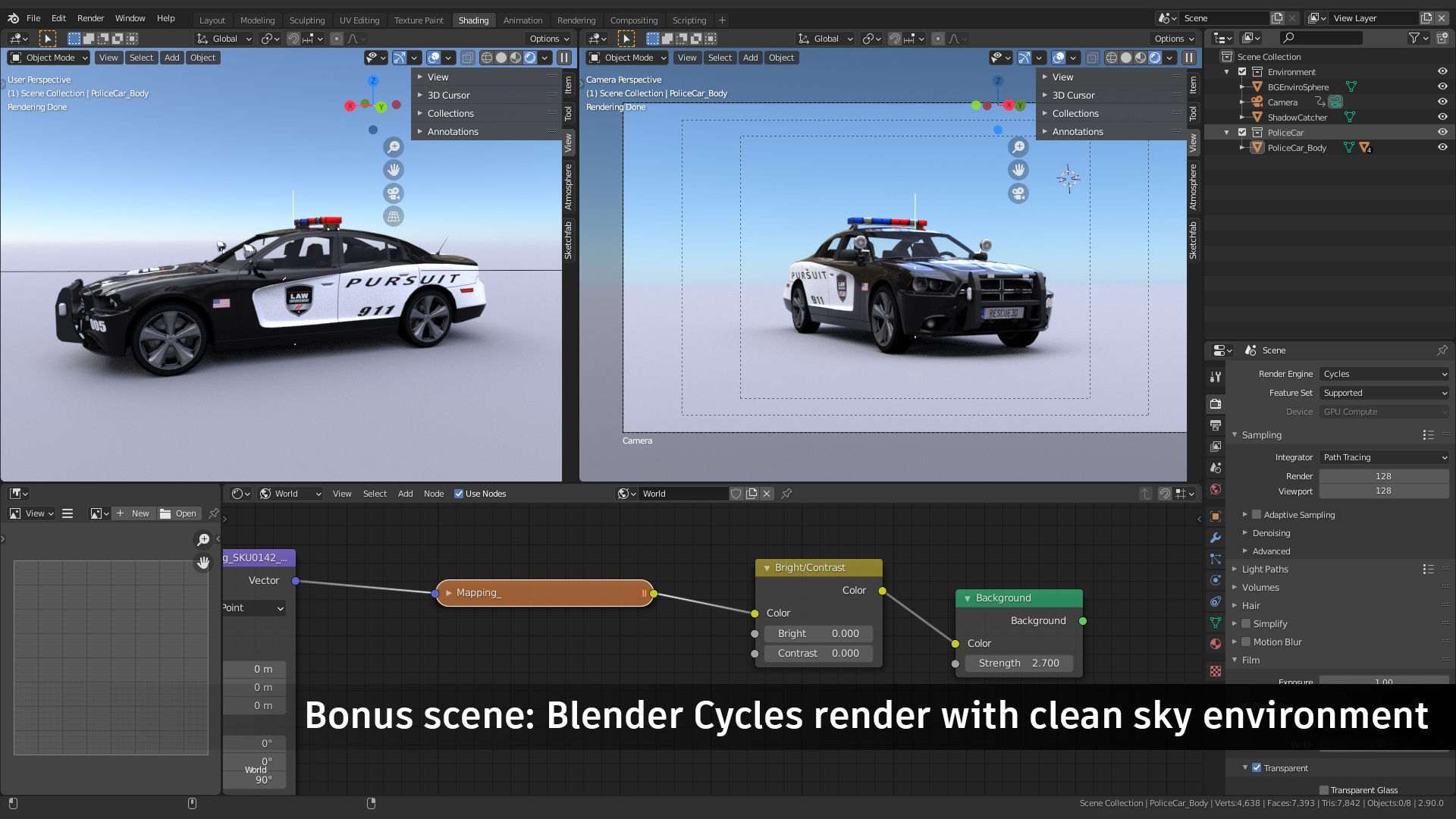 Police Car Low-poly 3D model_8