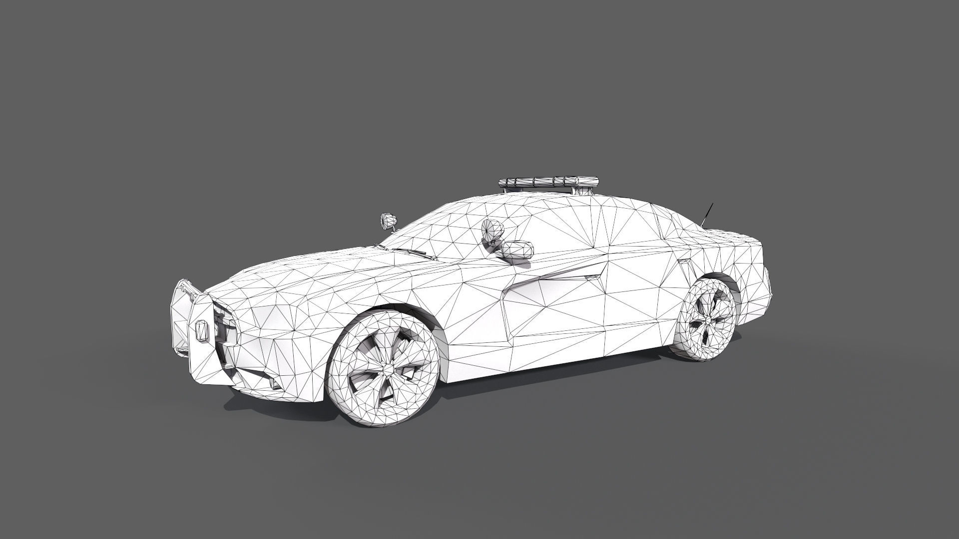 Police Car Low-poly 3D model_11