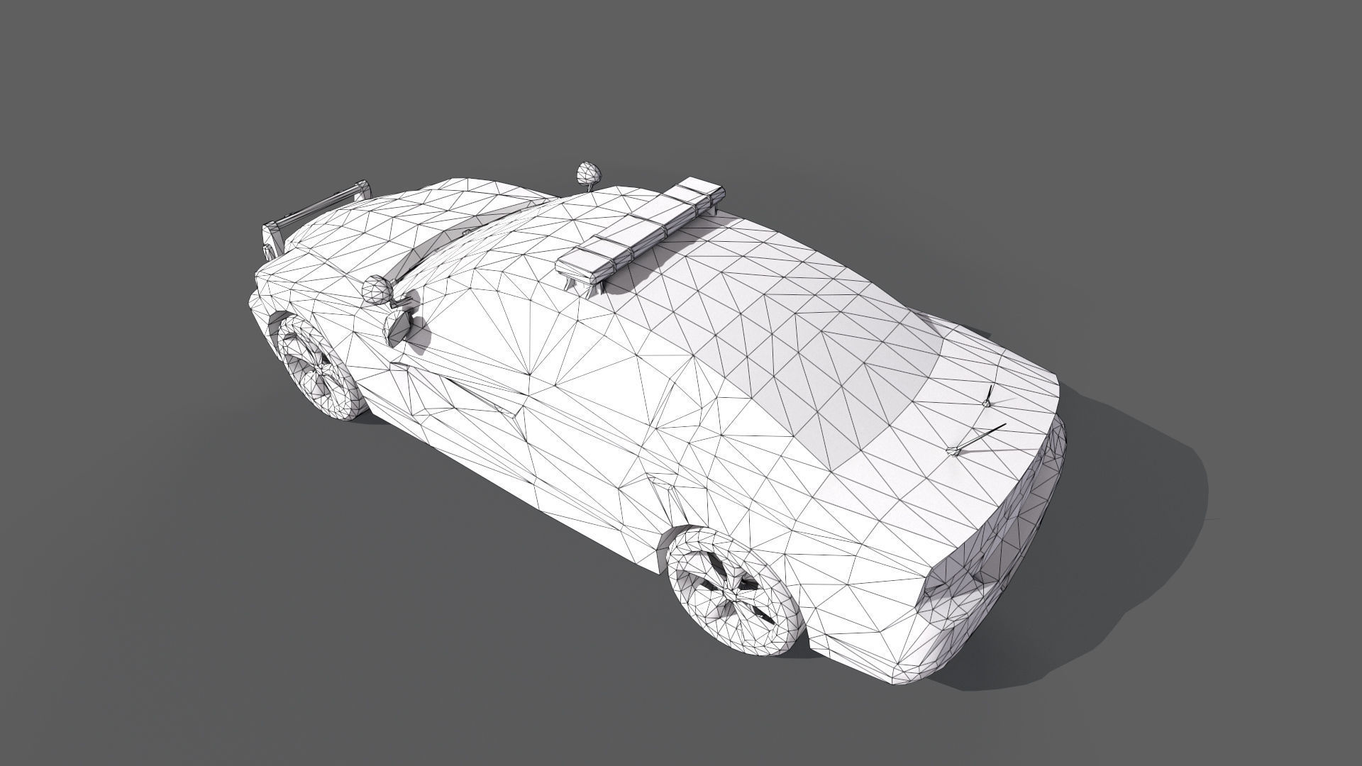 Police Car Low-poly 3D model_12