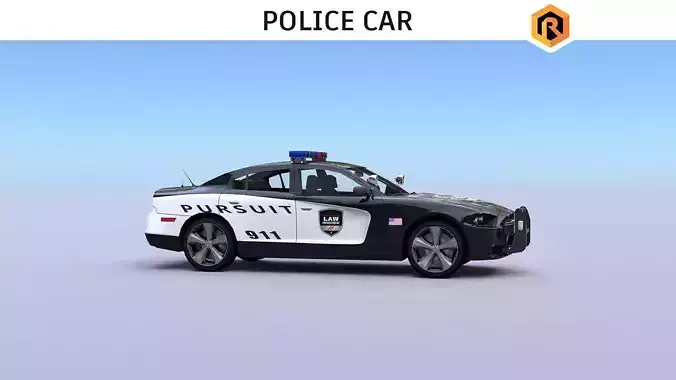 Police Car Low-poly 3D model
