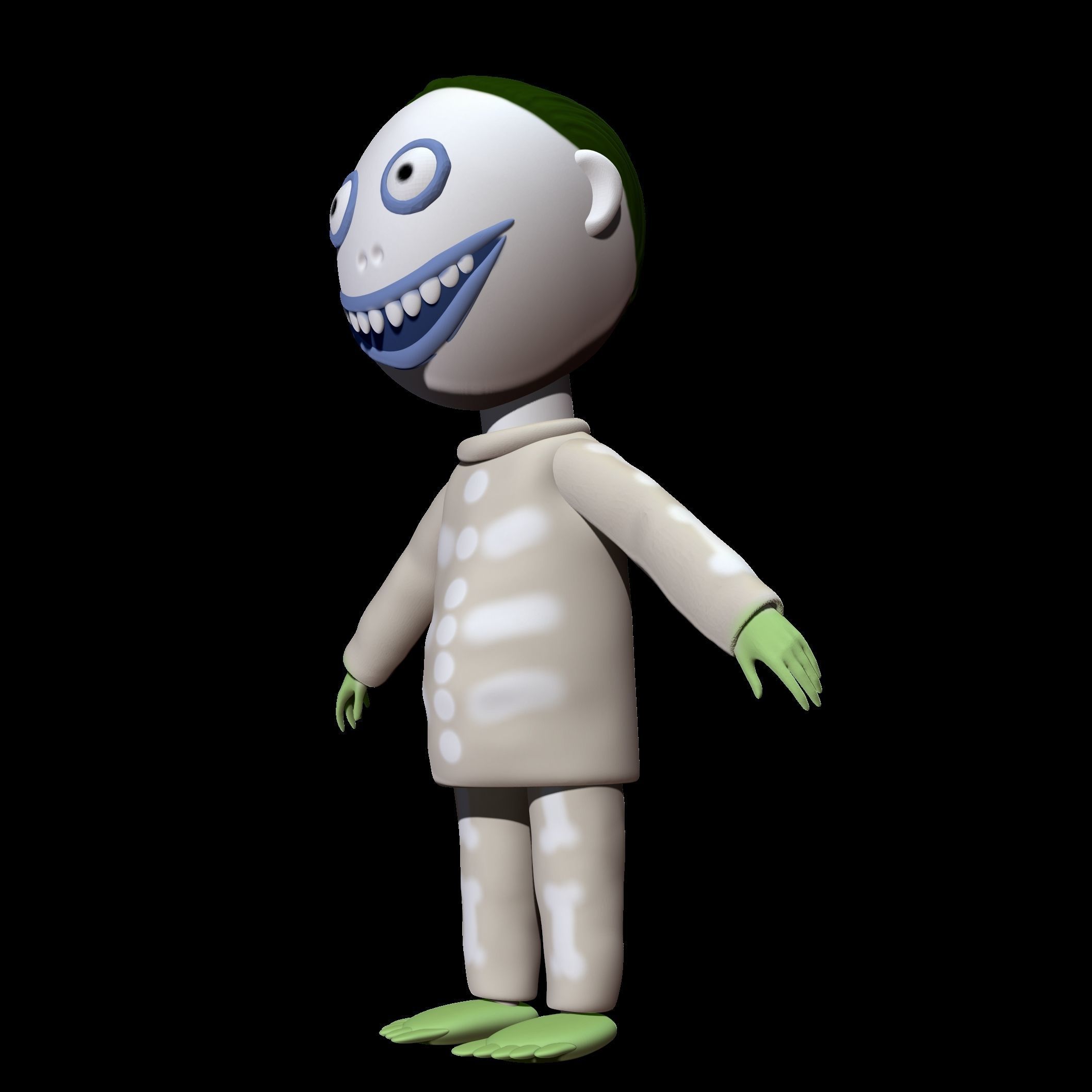 lowpoly man grey  Low-poly 3D model_2