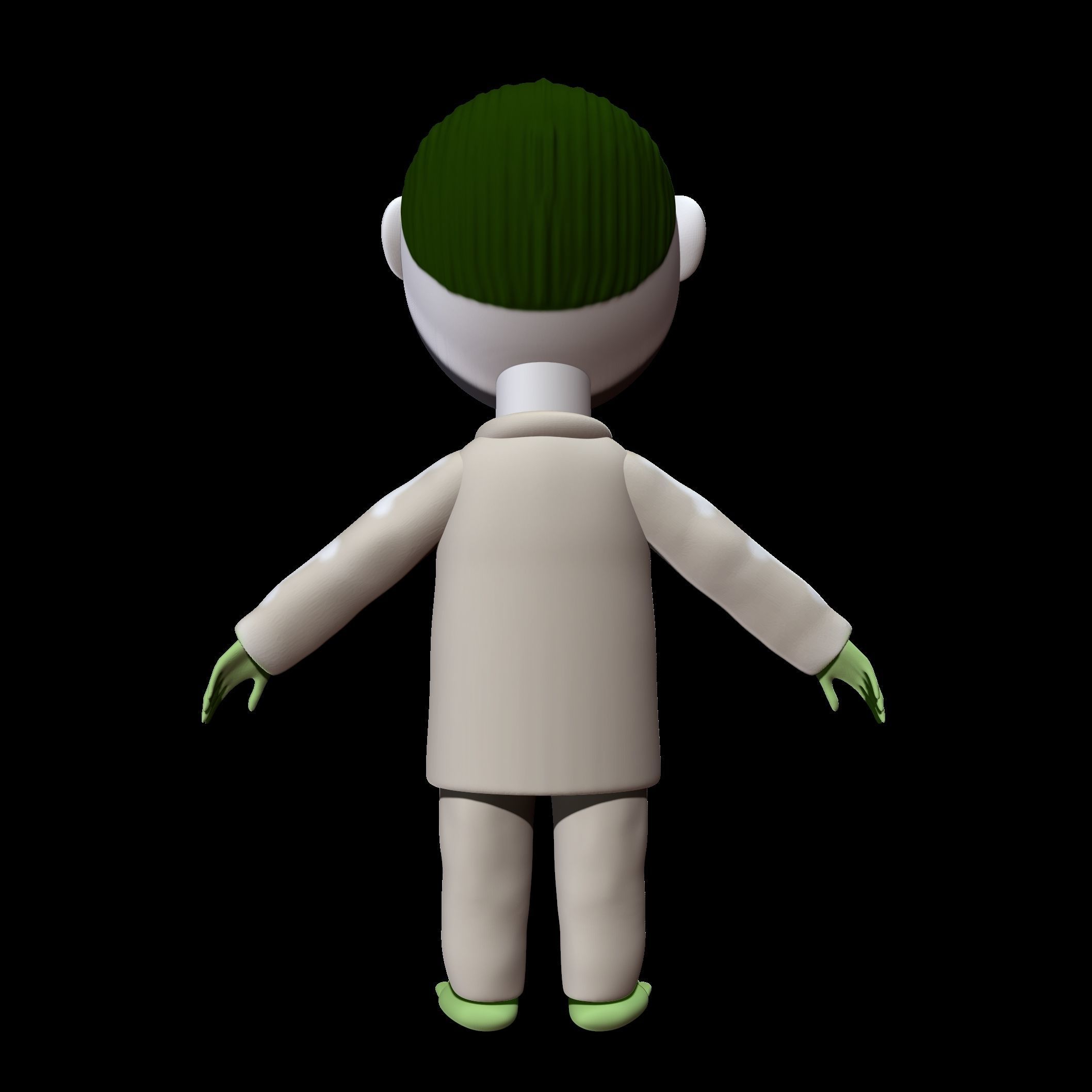 lowpoly man grey  Low-poly 3D model_1