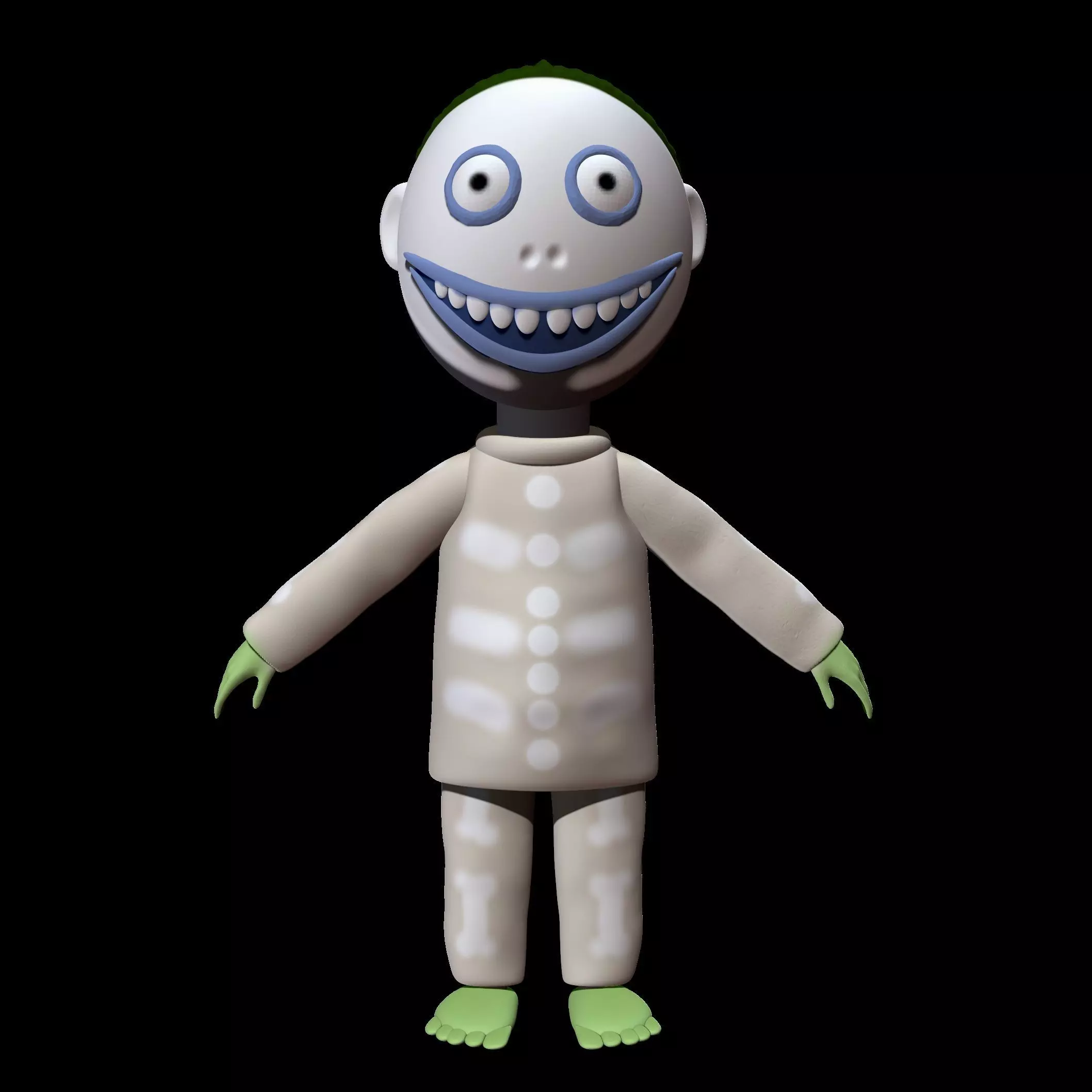 lowpoly man grey  Low-poly 3D model_0