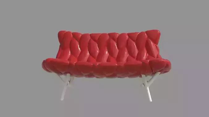 Red Double chair  3D model
