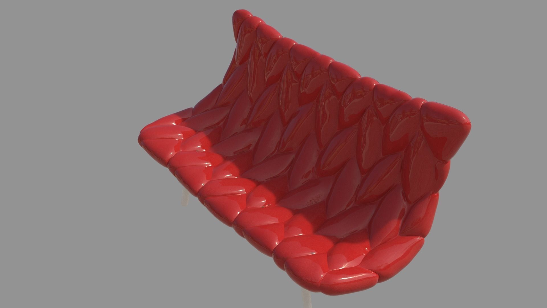 Red Double chair  3D model_11