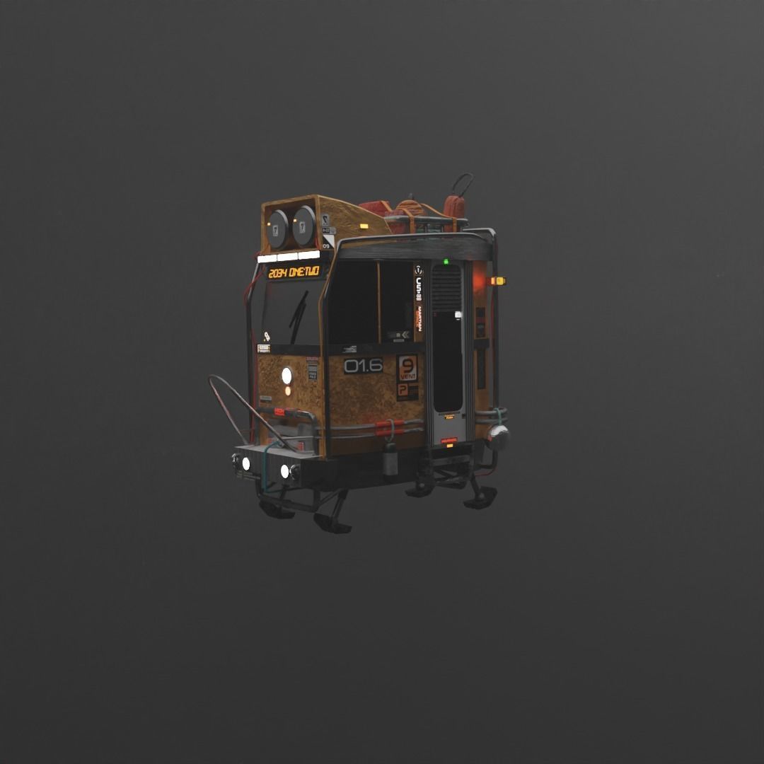 Small sci fi spaceship 3D model_3