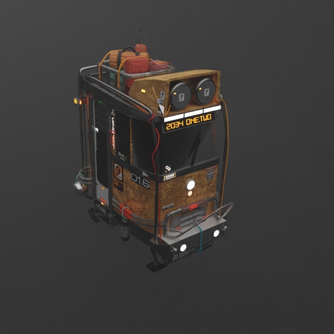 Small sci fi spaceship 3D model_1