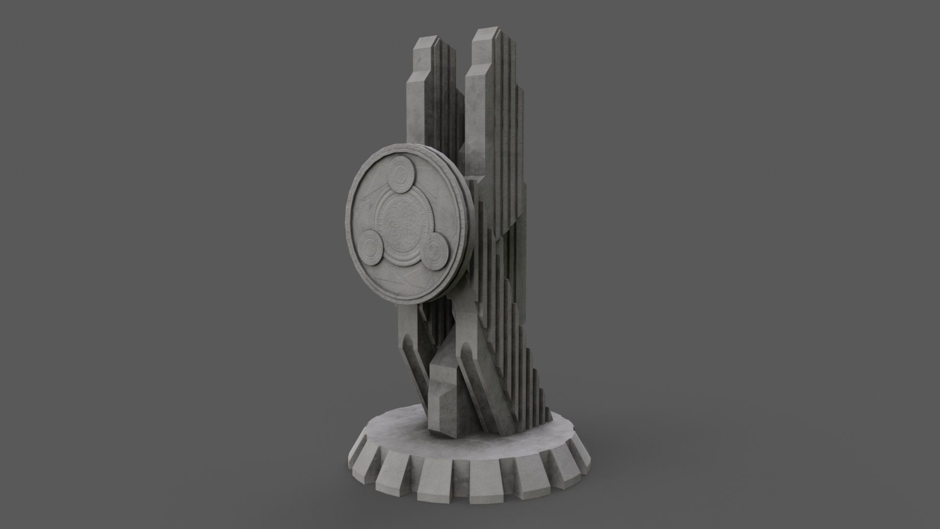 PBR Modern Monument and Memorial B Low-poly 3D model_5