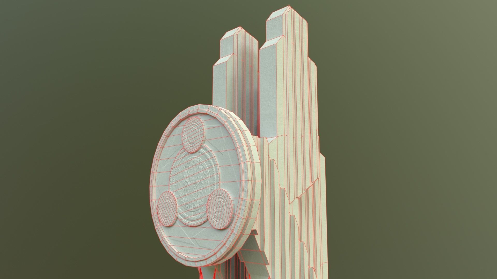PBR Modern Monument and Memorial B Low-poly 3D model_49