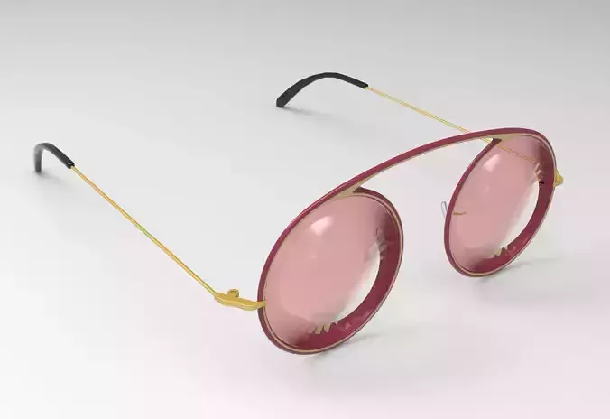 Acetate Round Framed Glasses Low-poly 3D model