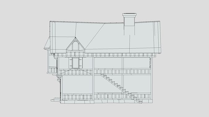 Medieval Building 01 Low Poly PBR Realistic Low-poly 3D model 4