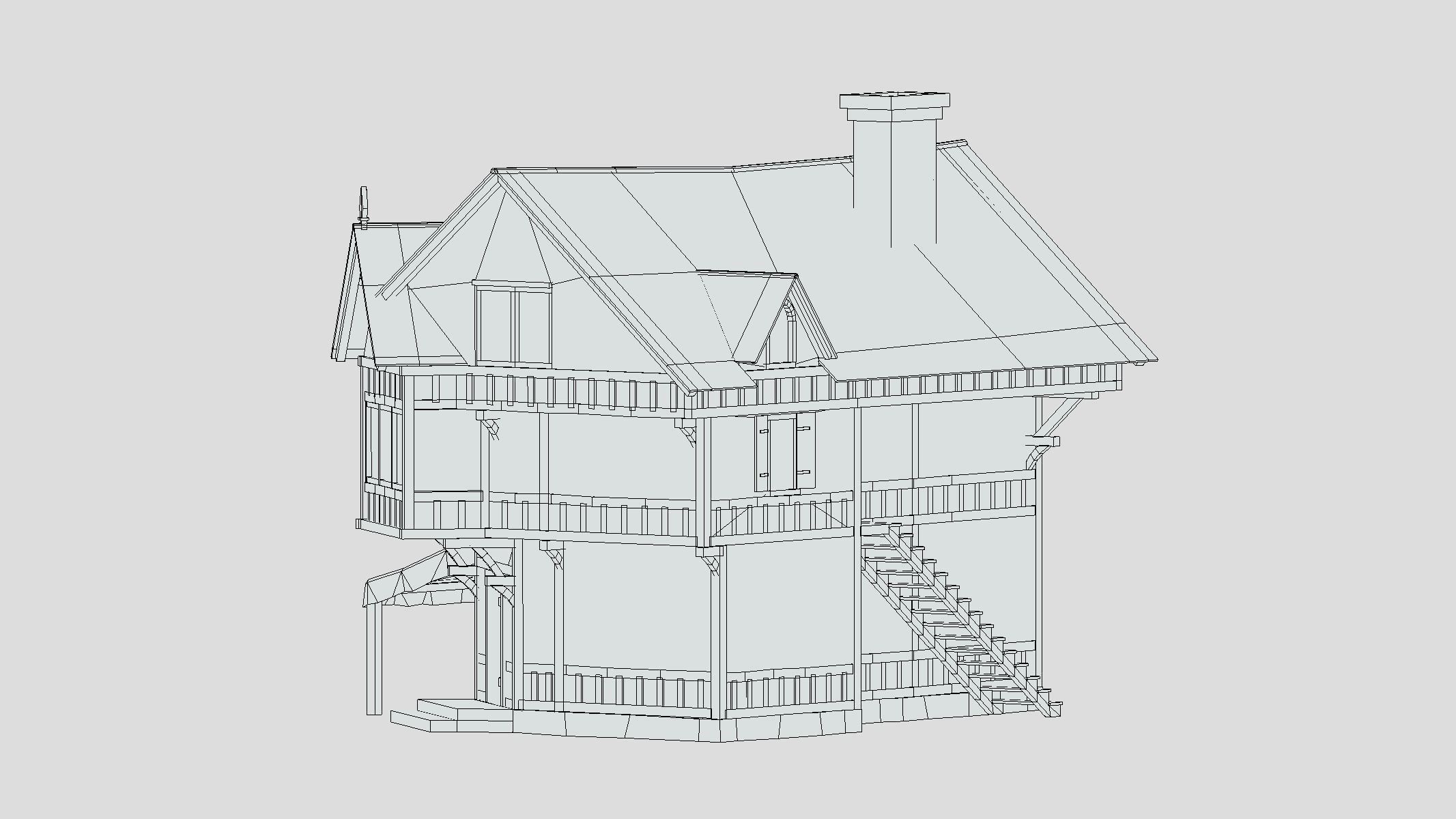 Medieval Building 01 Low Poly PBR Realistic Low-poly 3D model_5