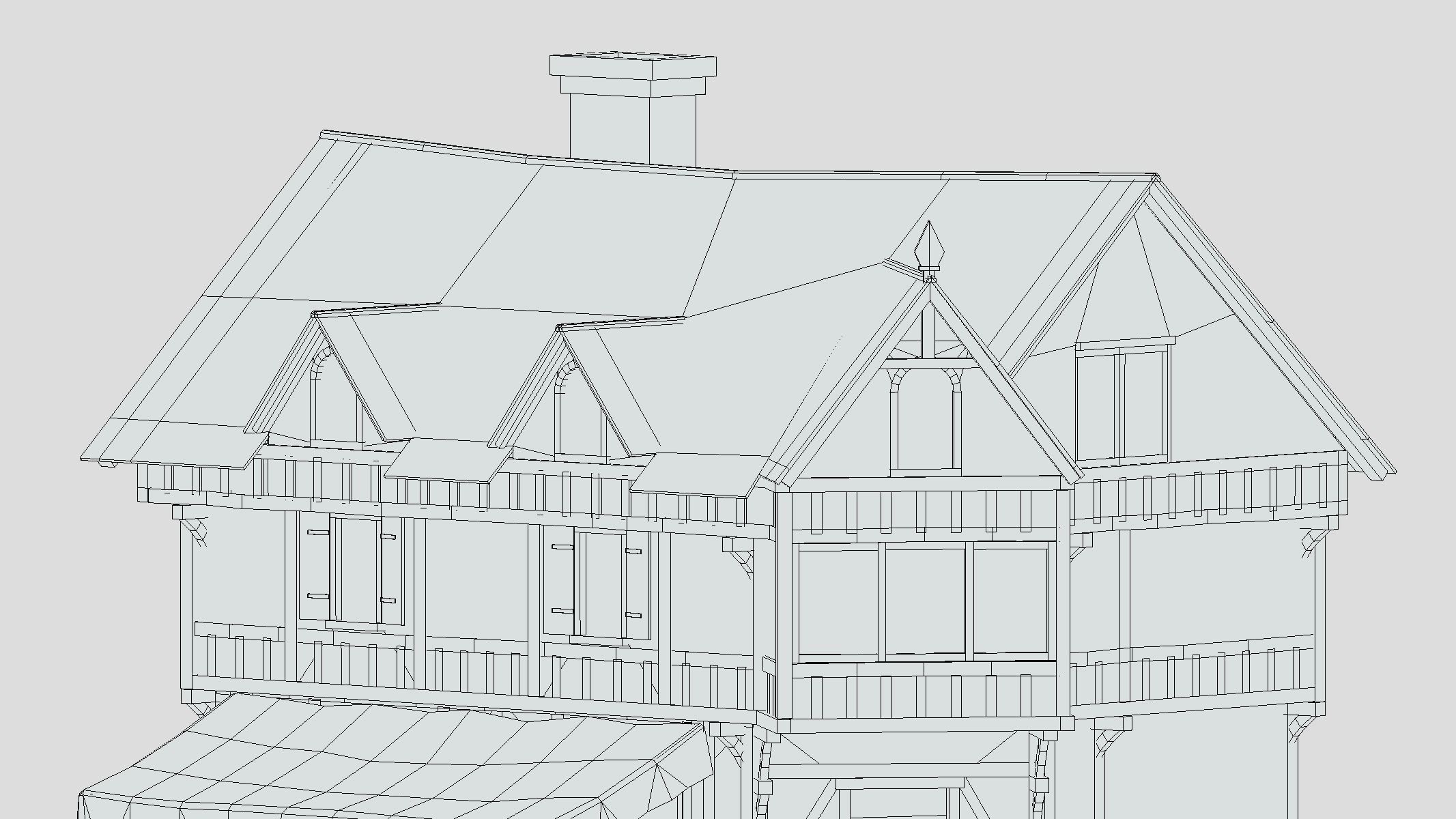 Medieval Building 01 Low Poly PBR Realistic Low-poly 3D model_9