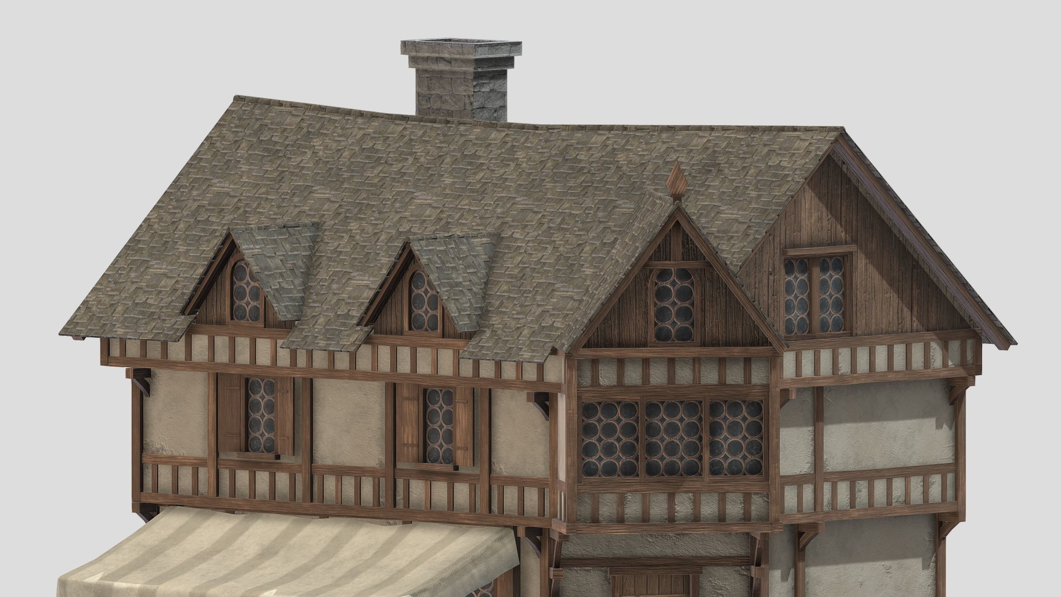 Medieval Building 01 Low Poly PBR Realistic Low-poly 3D model_8