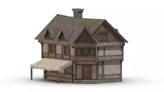 Medieval Building 01 Low Poly PBR Realistic