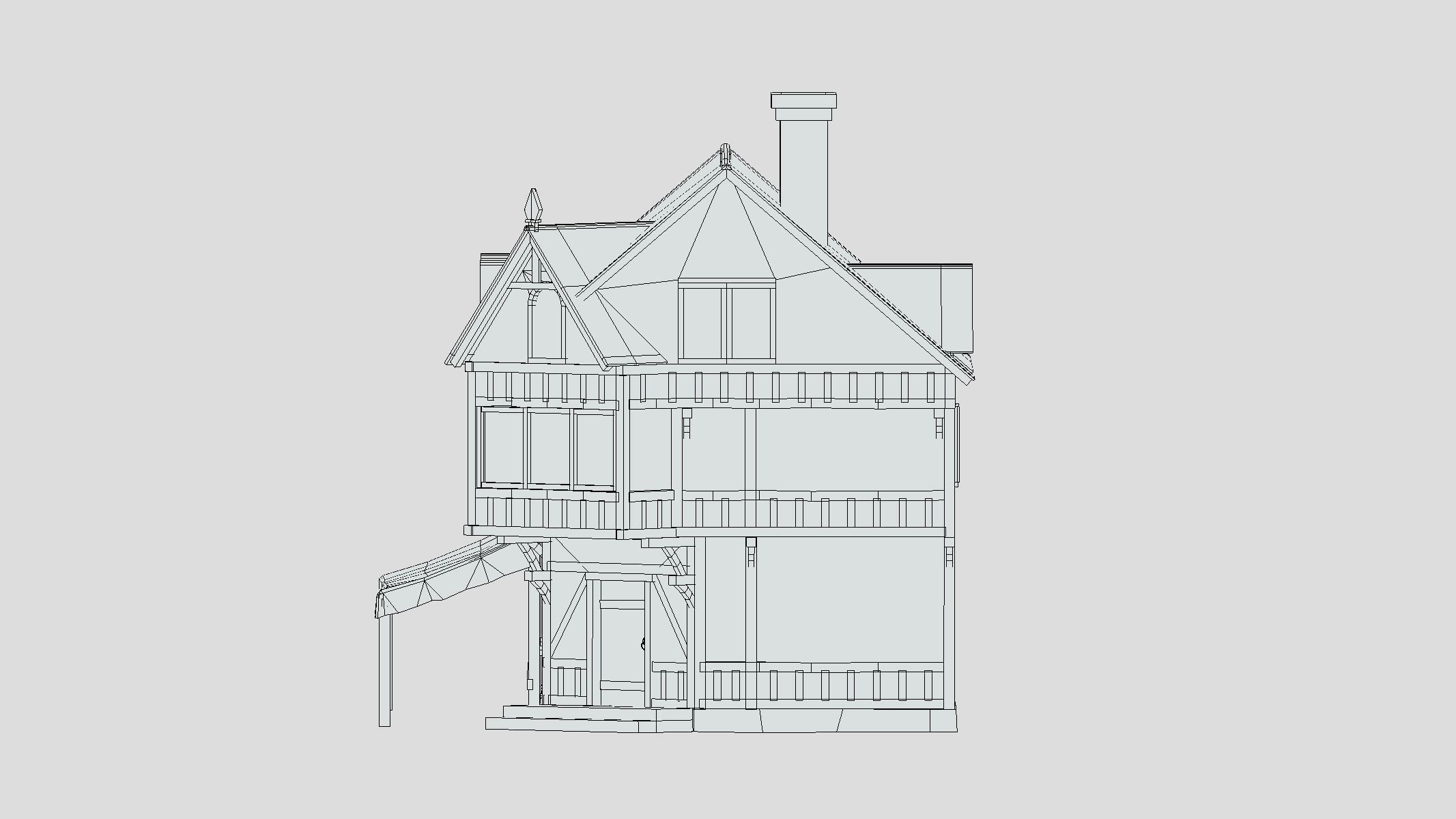 Medieval Building 01 Low Poly PBR Realistic Low-poly 3D model_7