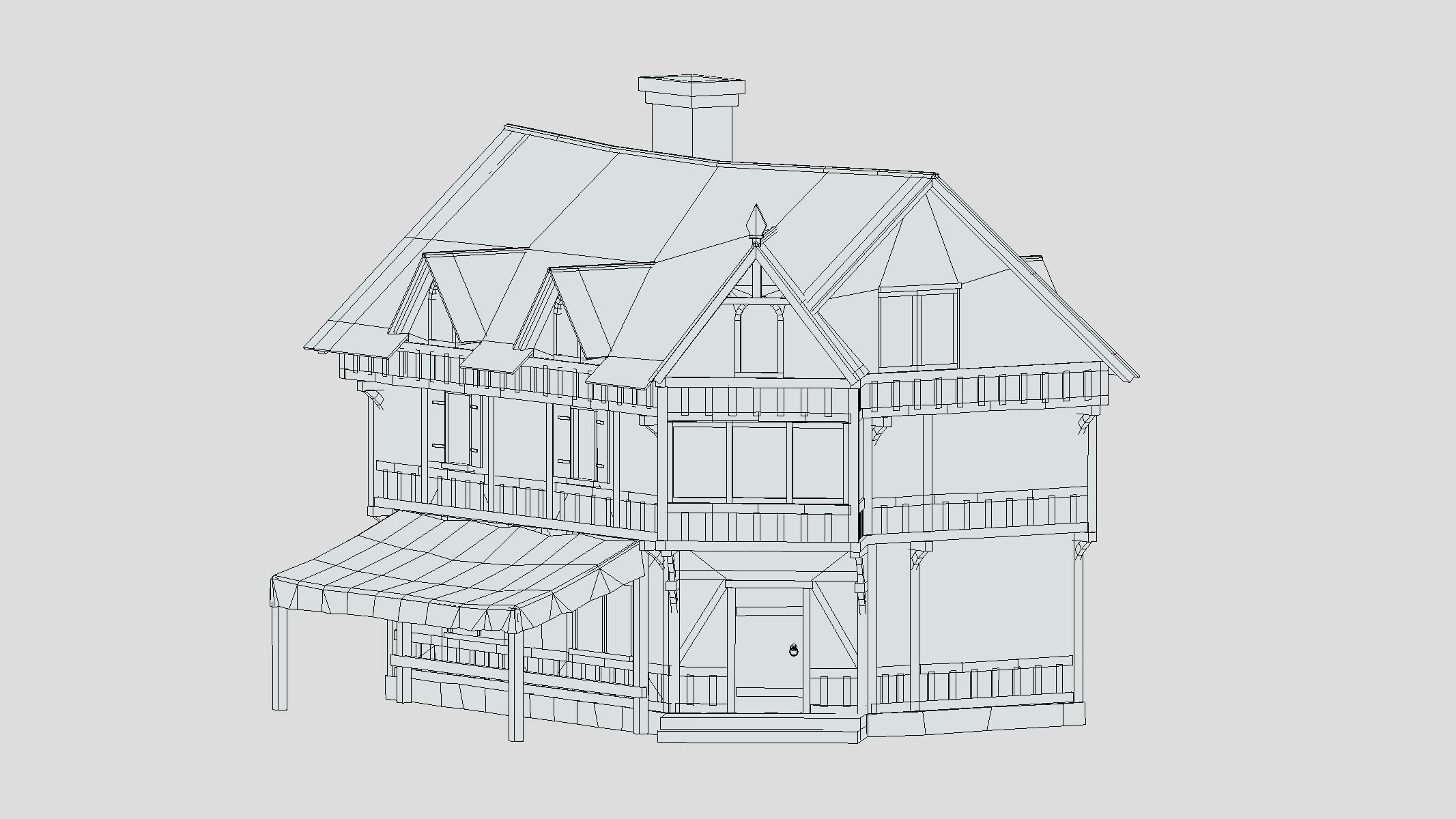 Medieval Building 01 Low Poly PBR Realistic Low-poly 3D model_11