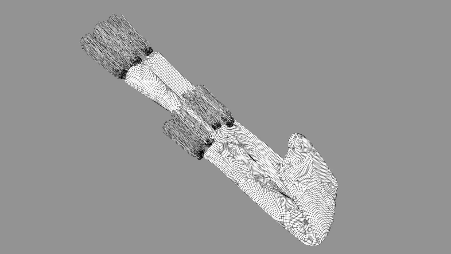 Female scarf  3D model_2