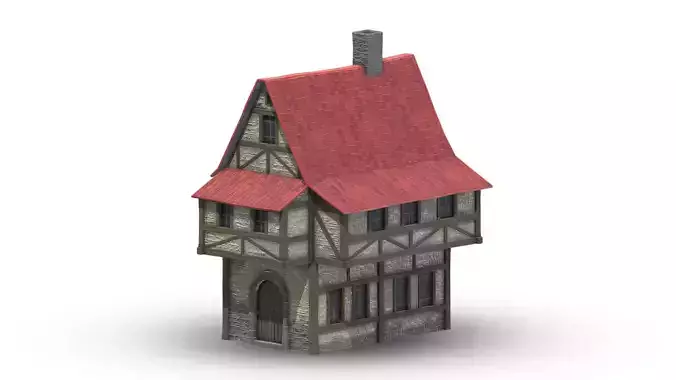 Medieval Building 02 Low Poly PBR Realistic