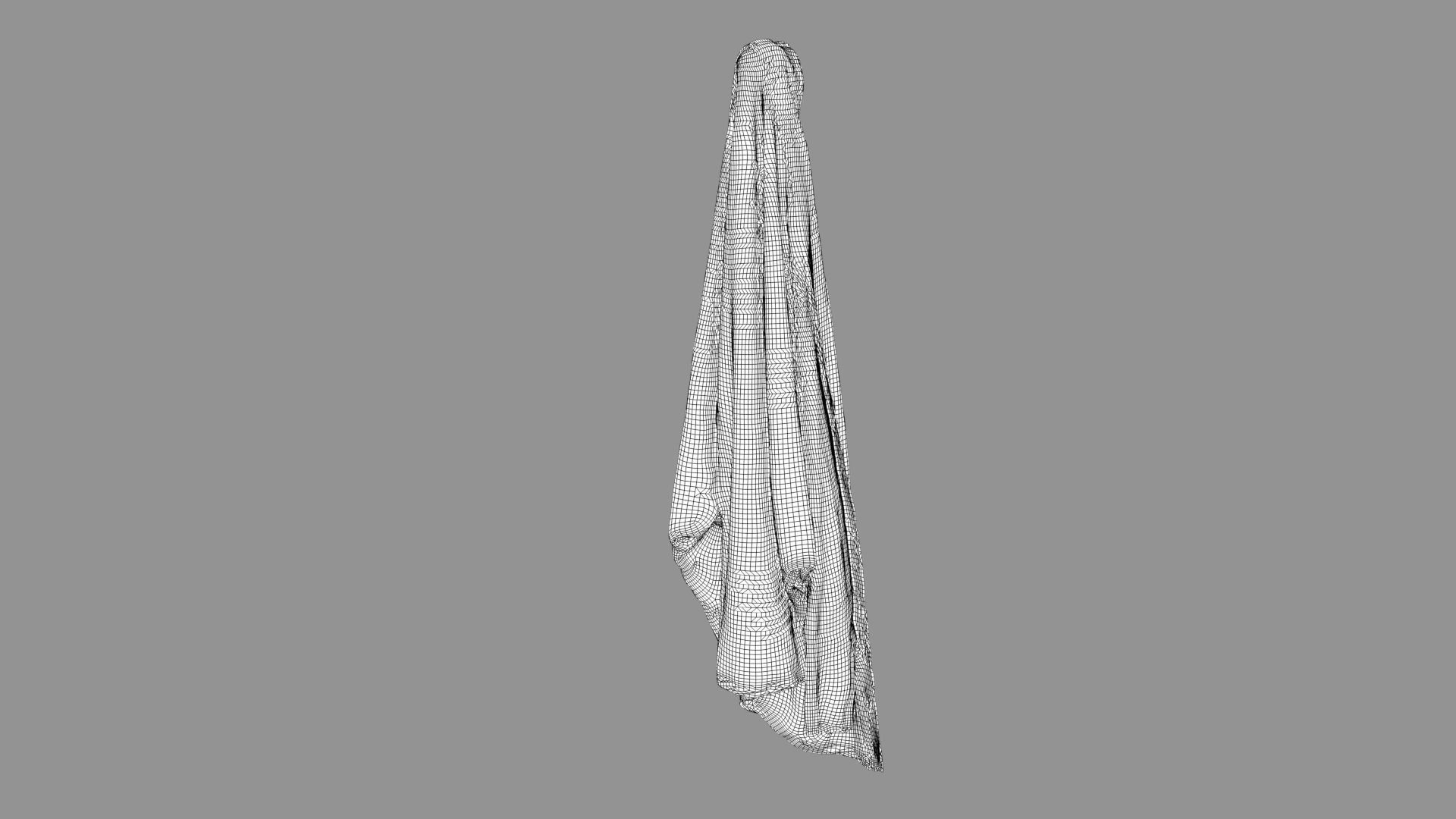 scarf cloth hanging 3D model_1