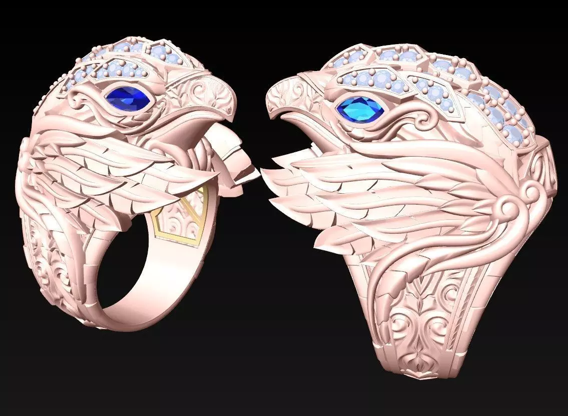 Eagle Ring - Mens Ring - N541 3D print model