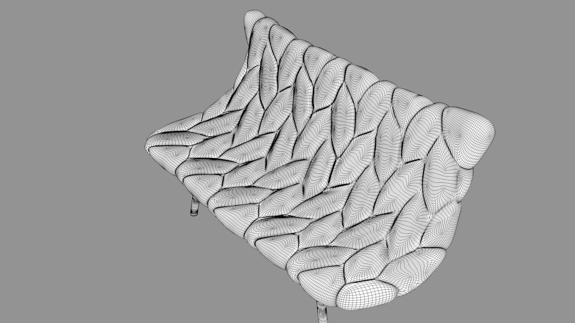 Double chair 3D model 3D model_2