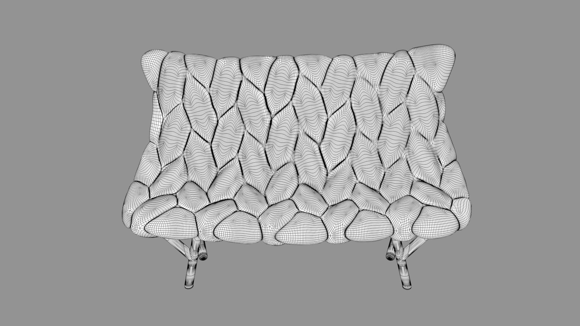 Double chair 3D model 3D model_4