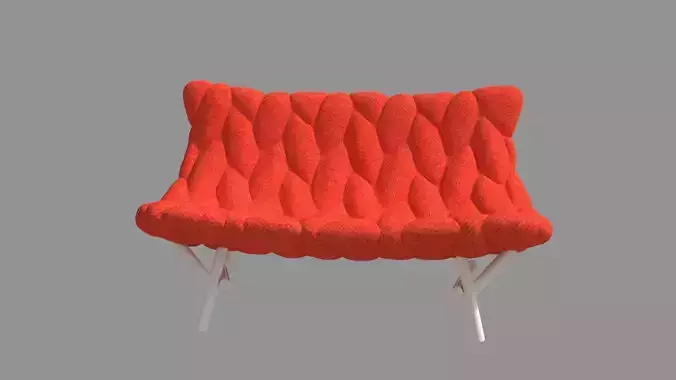 Double chair 3D model 3D model