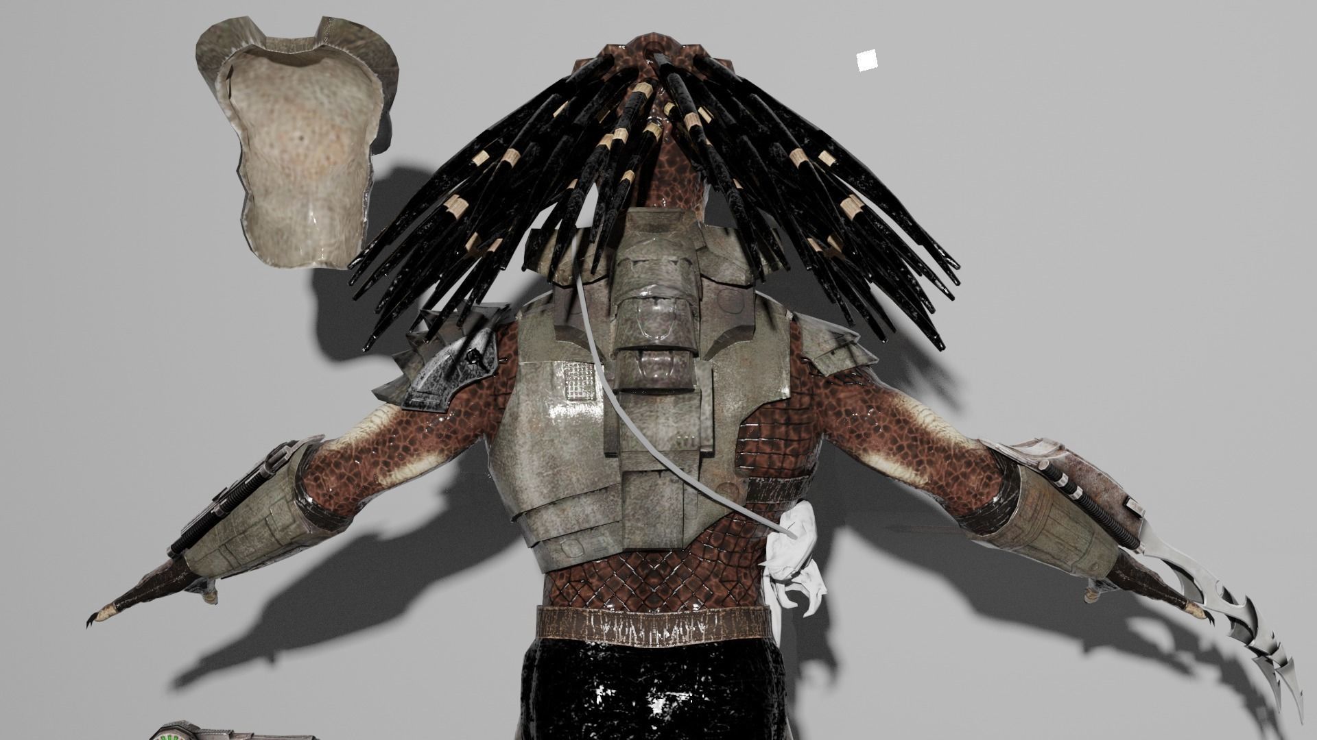 Predator character with claws 3D model_5