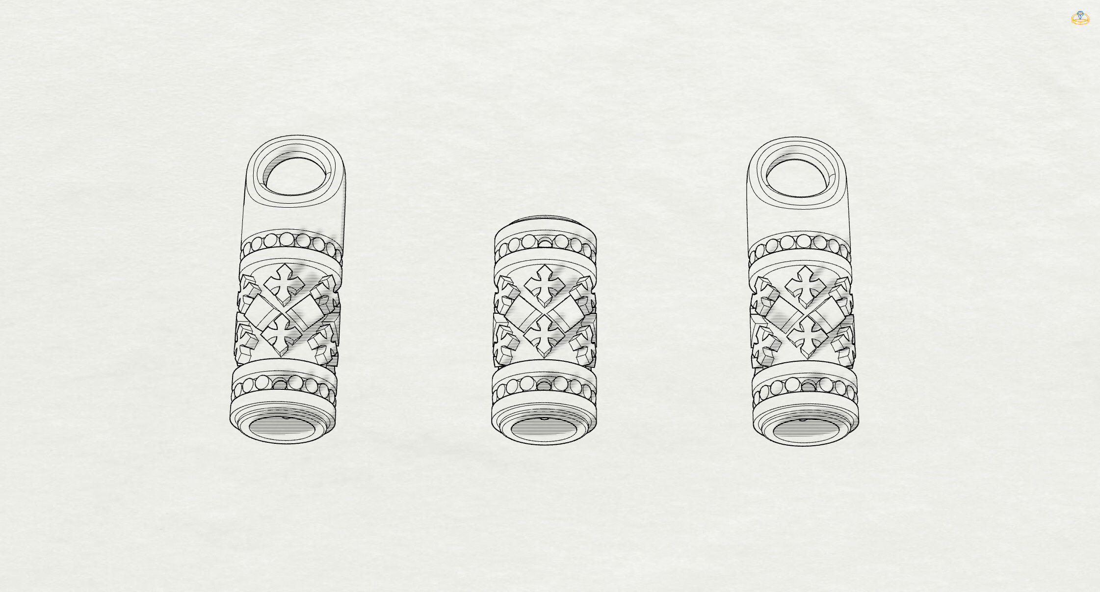 Sharm tube and chain end on leather rope 3D print model 3D print model_5