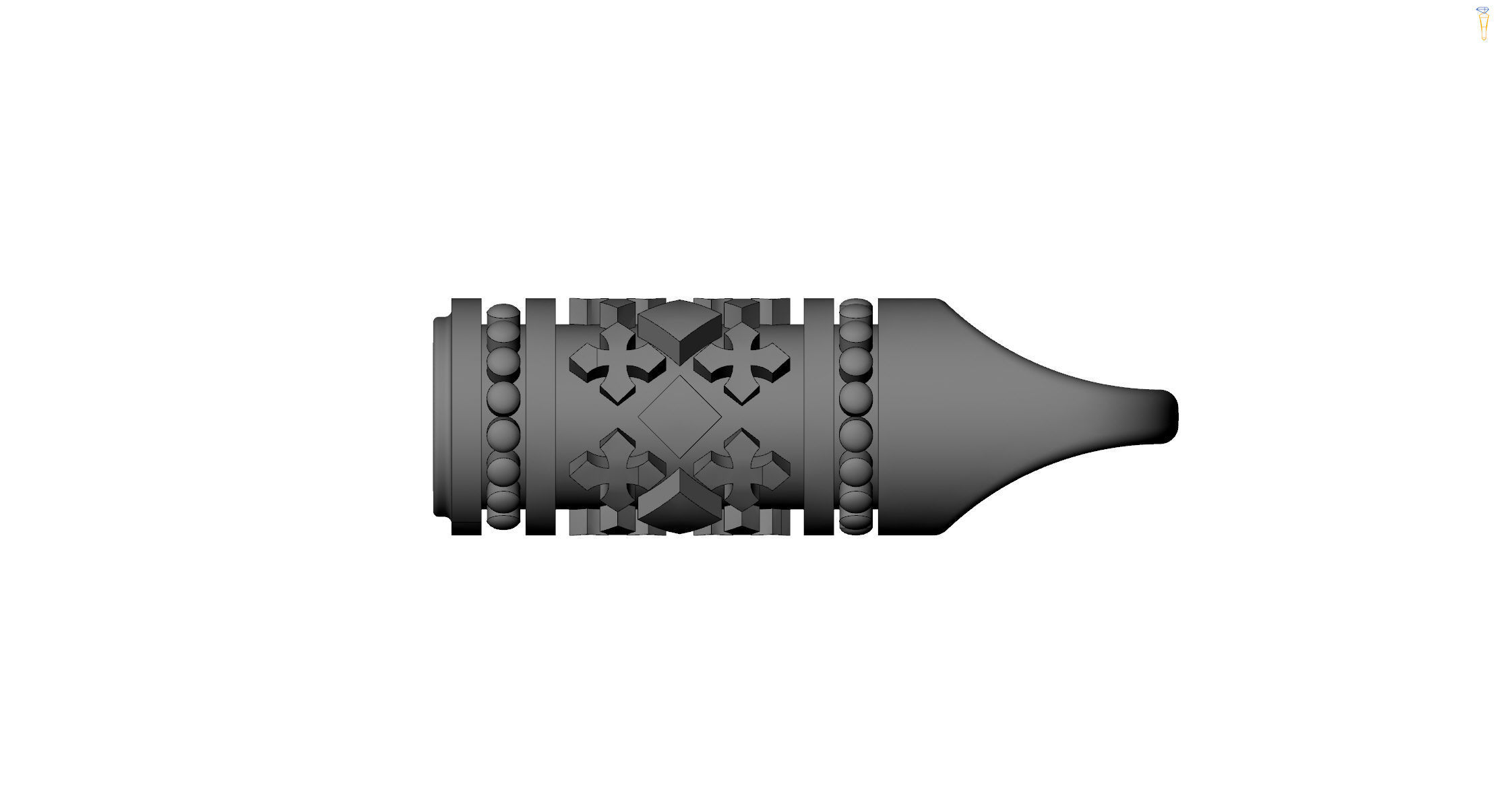 Sharm tube and chain end on leather rope 3D print model 3D print model_3