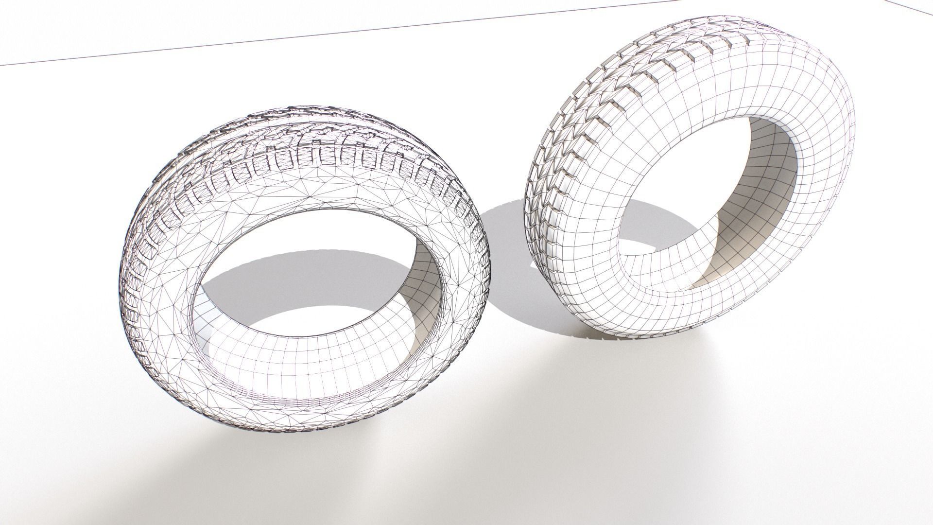 Old Wheel Tires Low-poly 3D model_7