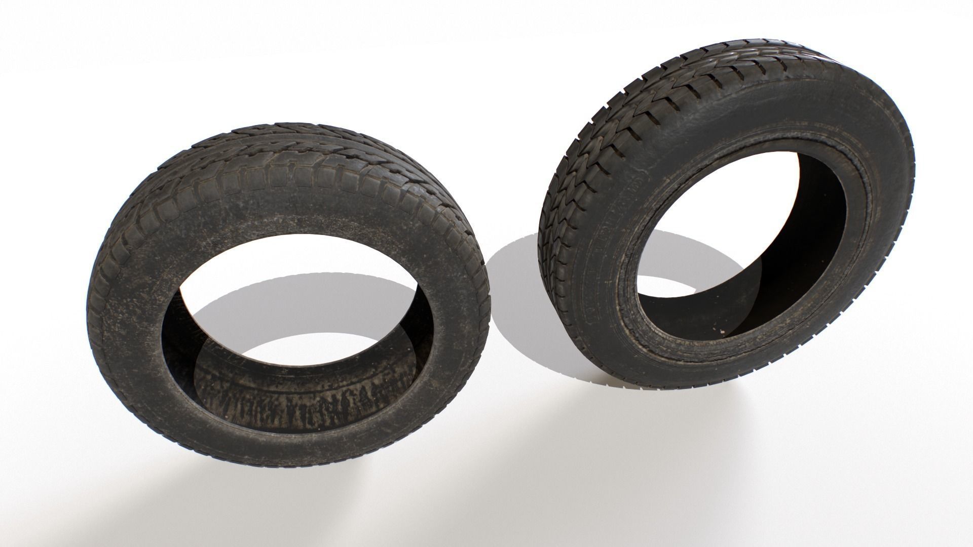 Old Wheel Tires Low-poly 3D model_5