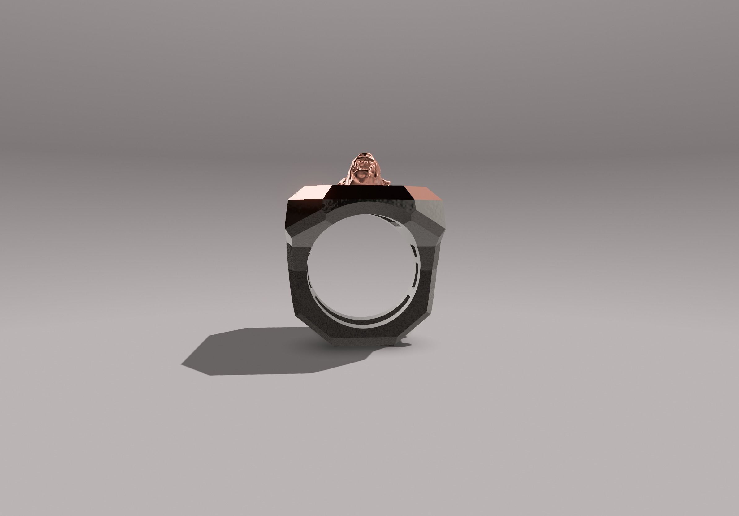 Men lion ring 3D model_6