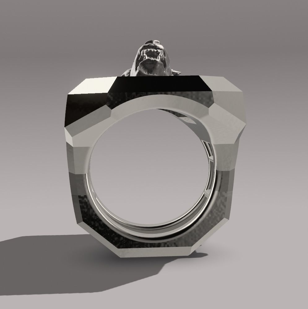 Men lion ring 3D model_8
