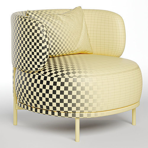 akiko arm chair 3D model 6