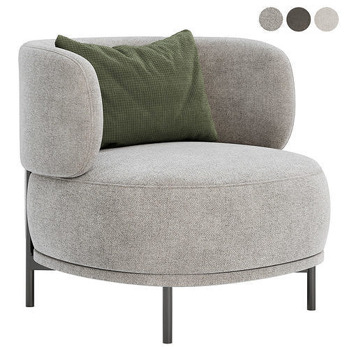 akiko arm chair 3D model 3