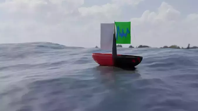Ocean And Ship 3D model