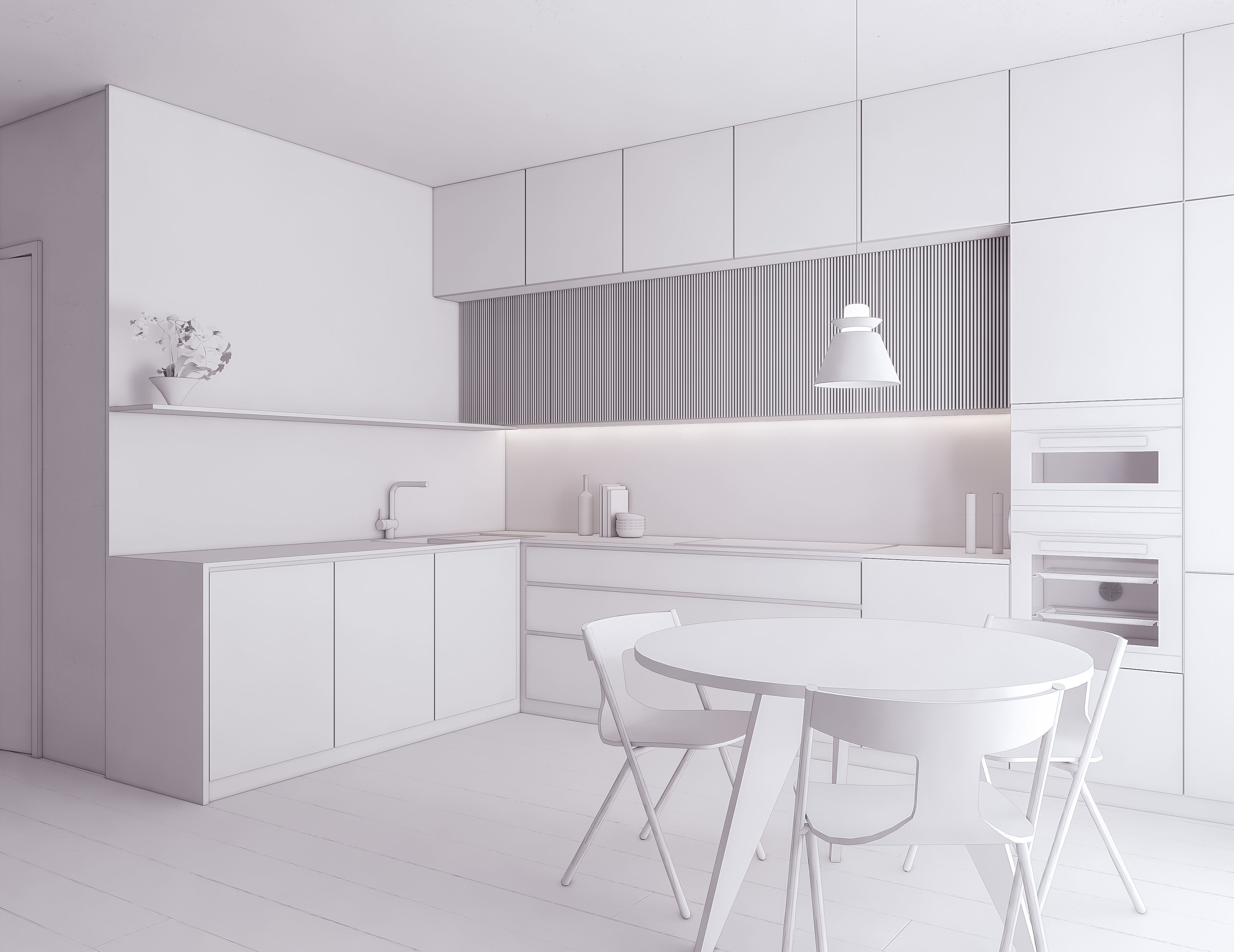 Modern Kitchen Created in Revit 11 Low-poly 3D model_9