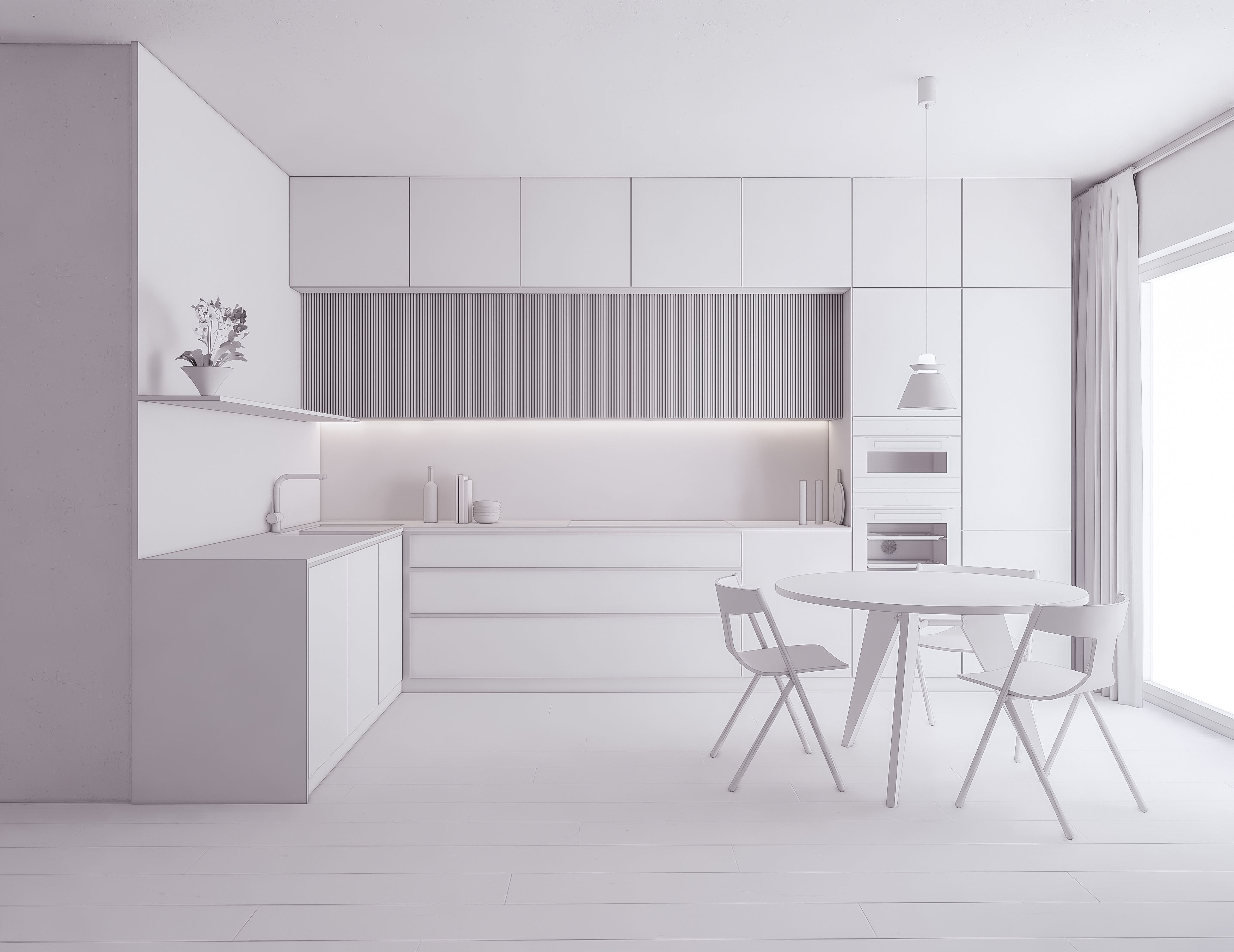 Modern Kitchen Created in Revit 11 Low-poly 3D model_7