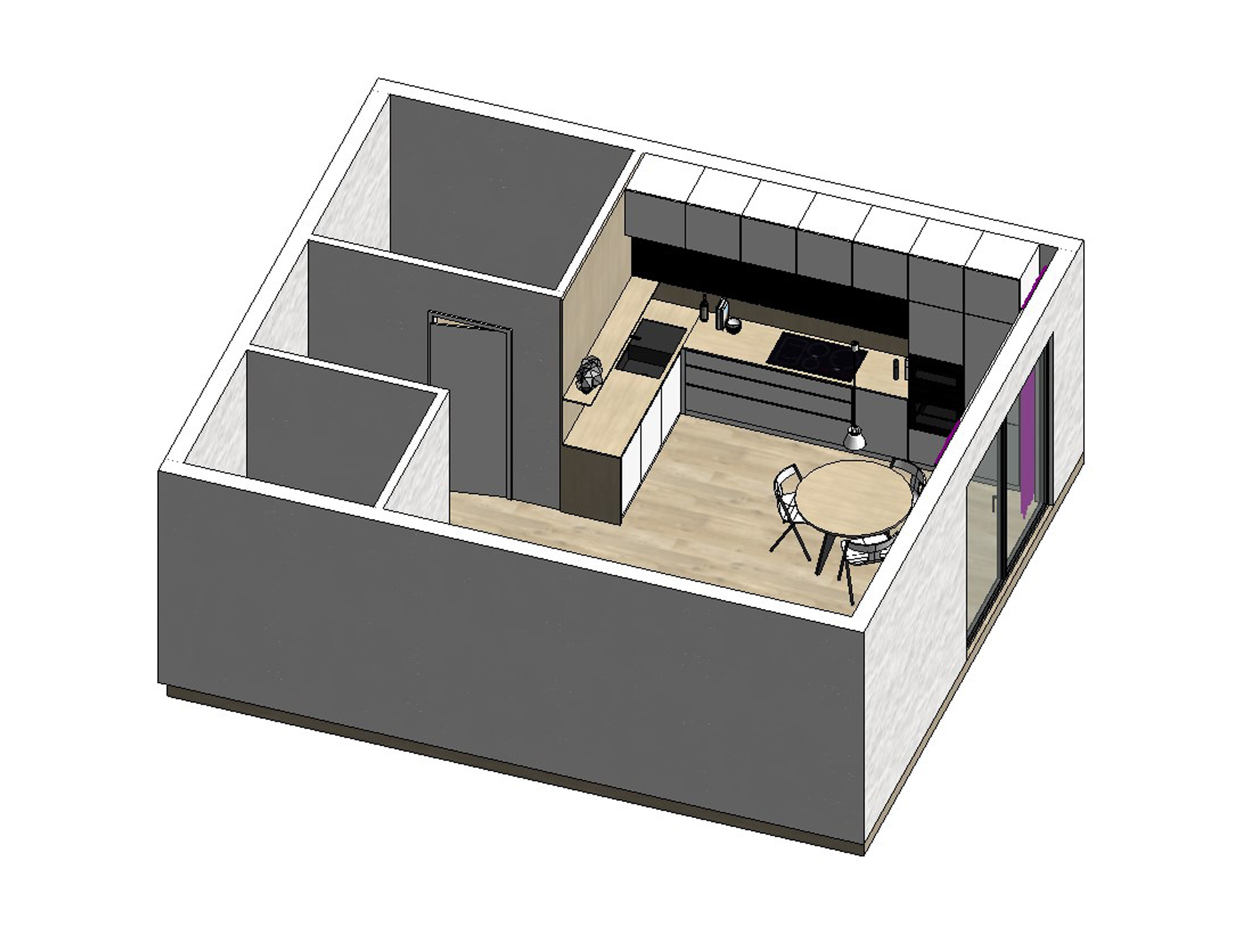 Modern Kitchen Created in Revit 11 Low-poly 3D model_14